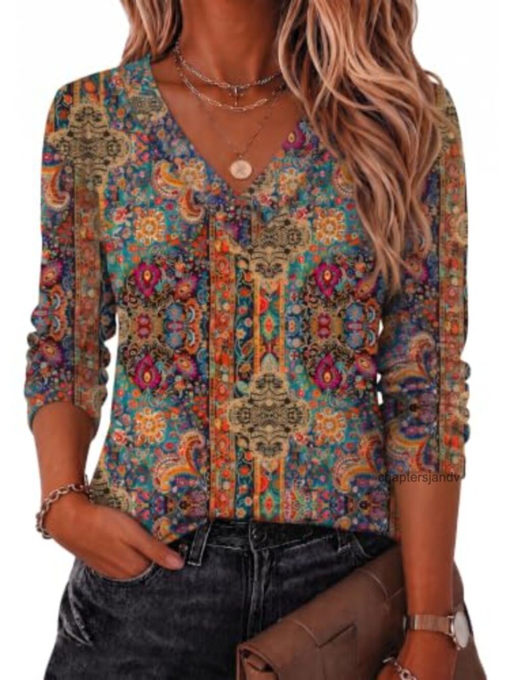 Zeagoo Women's Long Sleeve V-Neck Blouse Dressy Casual Work Top Stretchy